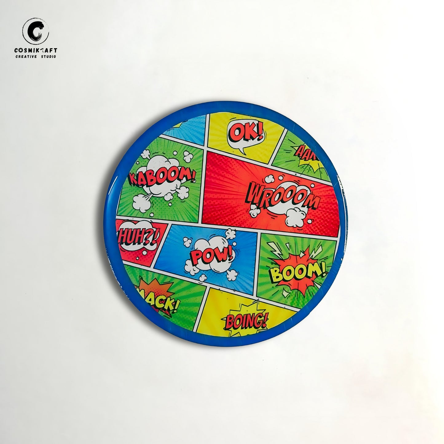 ComicCraft Resin Coasters based on Iconic Comic Design, Set of 4