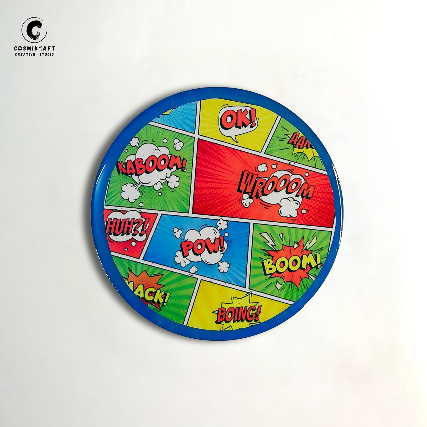 ComicCraft Resin Coasters based on Iconic Comic Design, Set of 4