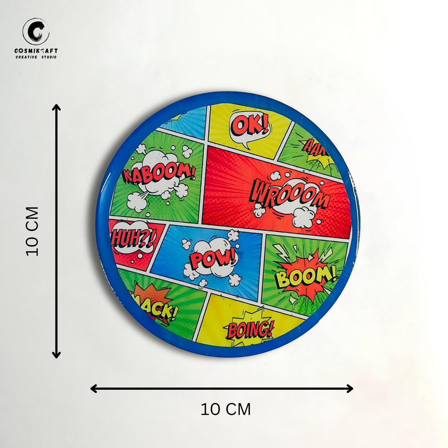 ComicCraft Resin Coasters based on Iconic Comic Design, Set of 4