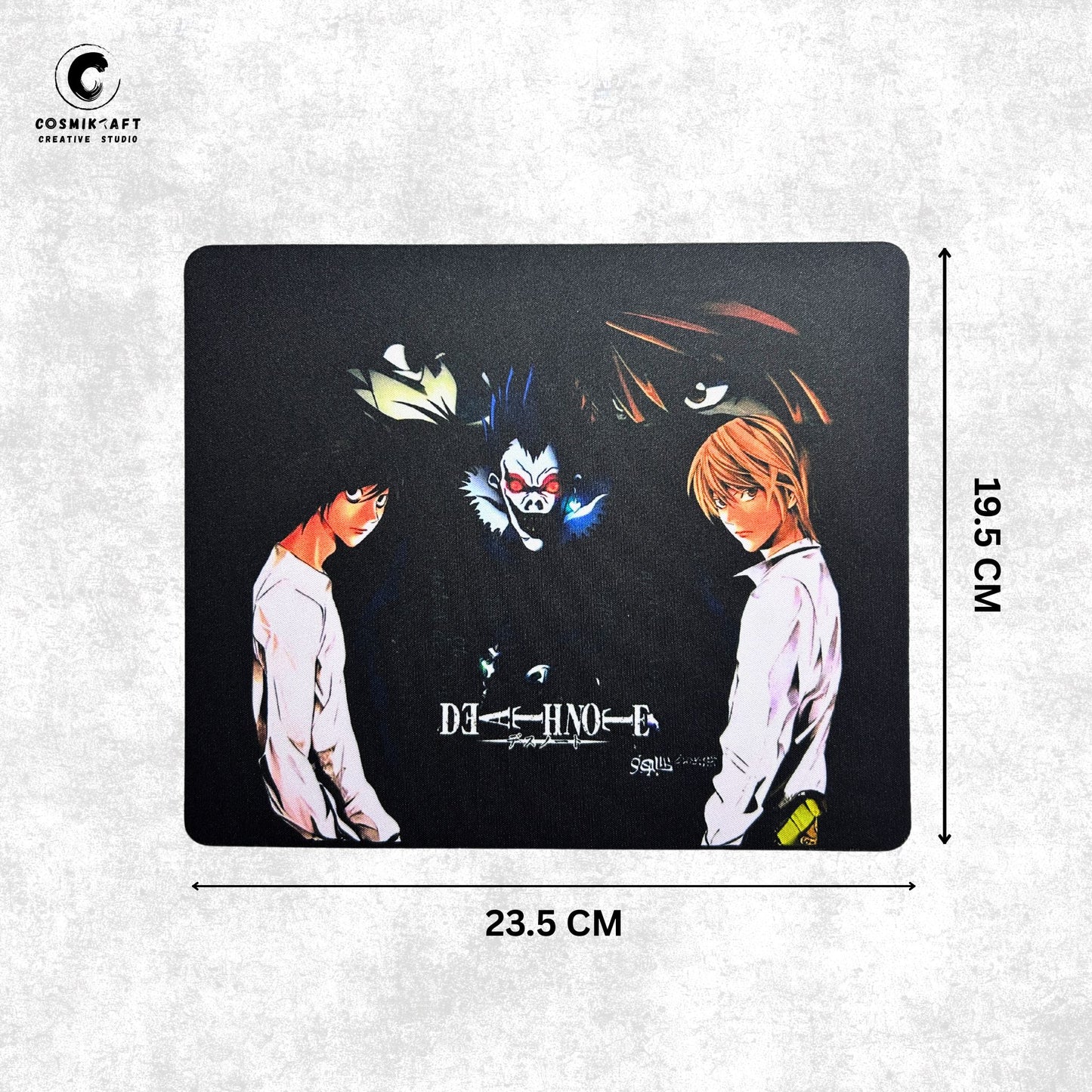 CosmiKraft Mouse Pad – Death Note Legacy Edition | Featuring Light, L & Ryuk