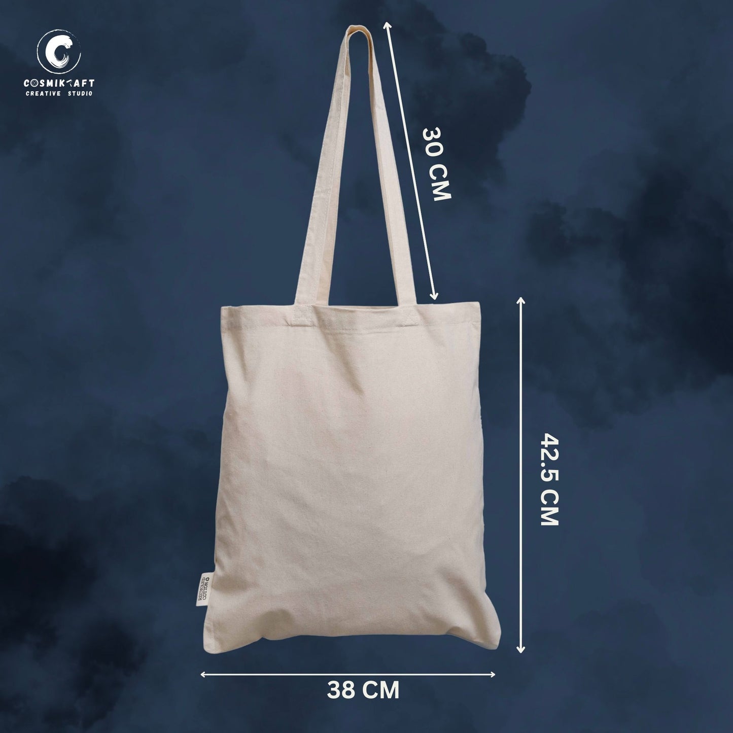 CosmiKraft Aloha Summer Tote Bag – Recycled Cotton, Eco-Friendly Canvas Bag (Natural Color)