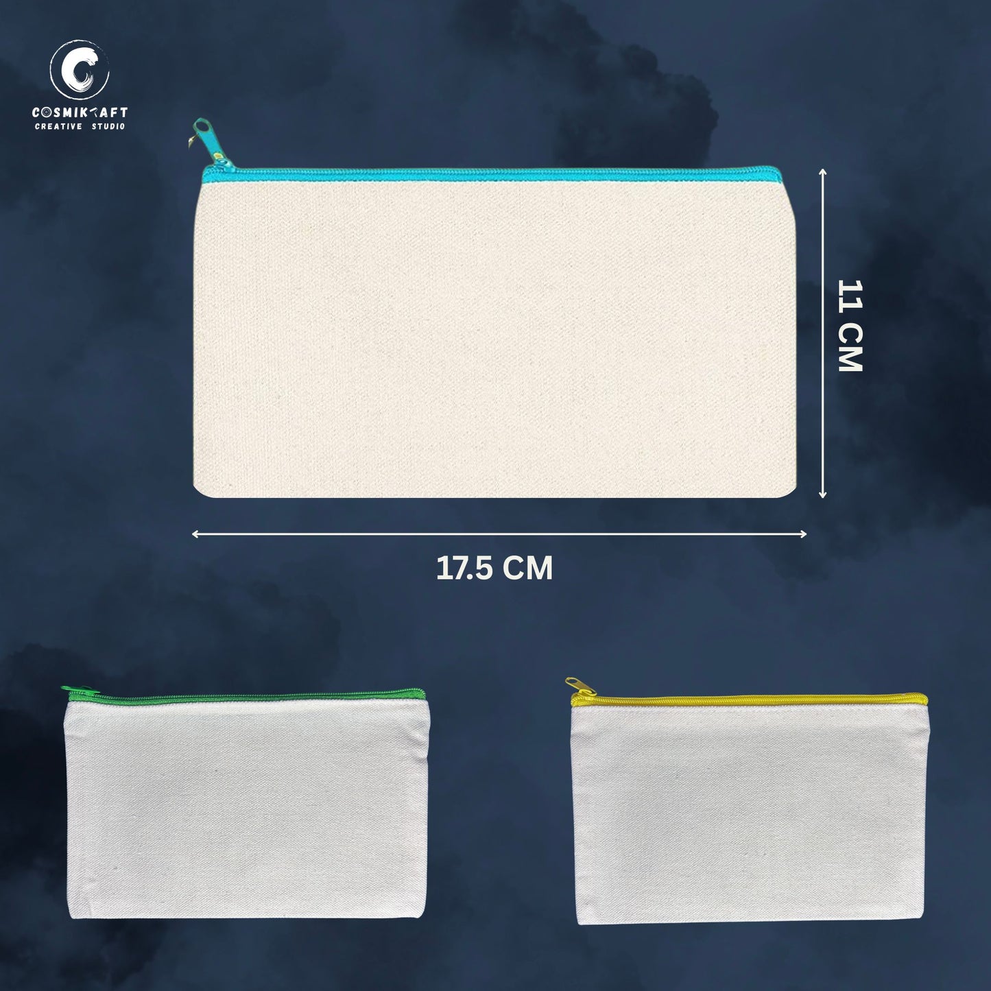 CosmiKraft Small Canvas Pouch - Retro Goofy Guitar Jam Edition