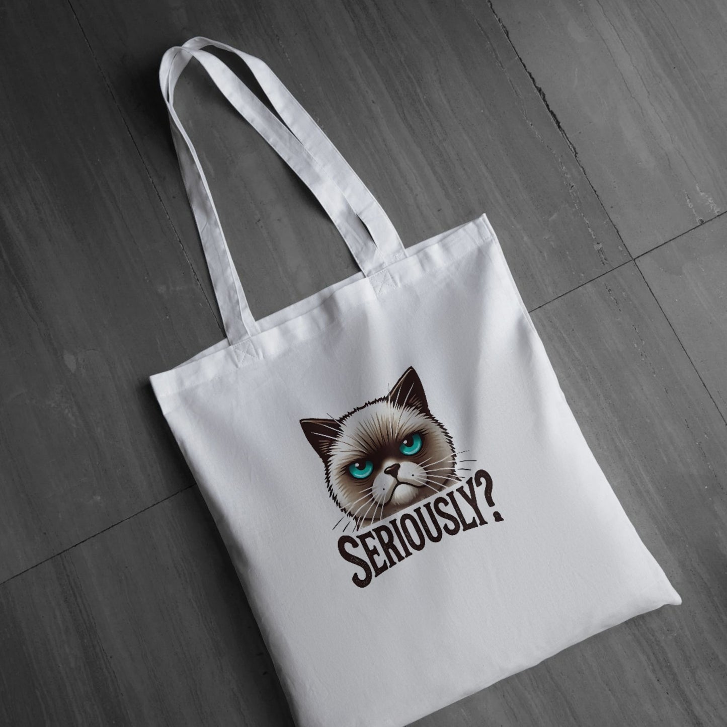 CosmiKraft "Seriously?" Angry Cat Tote Bag – For the Grumpiest Days
