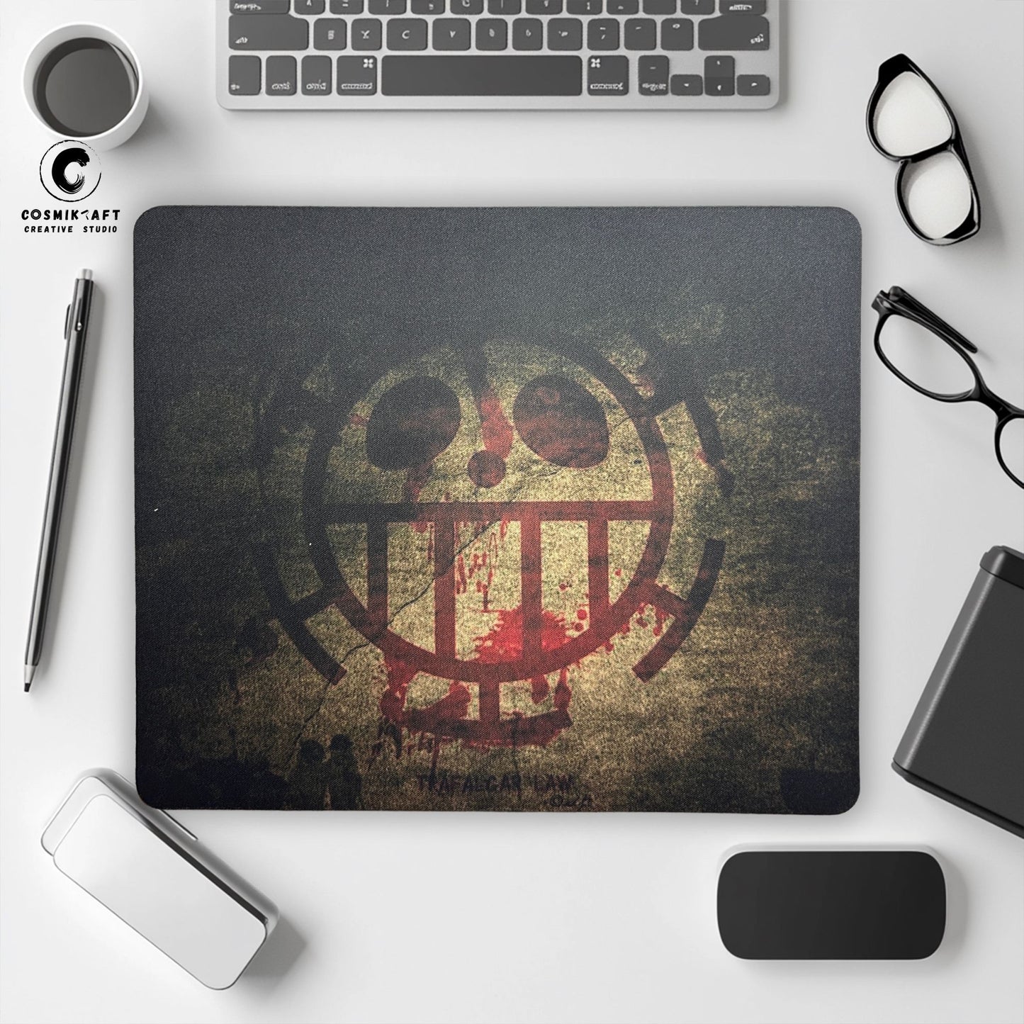 CosmiKraft Mouse Pad – One Piece: Heart Pirates Edition ft. Law’s Dark Logo