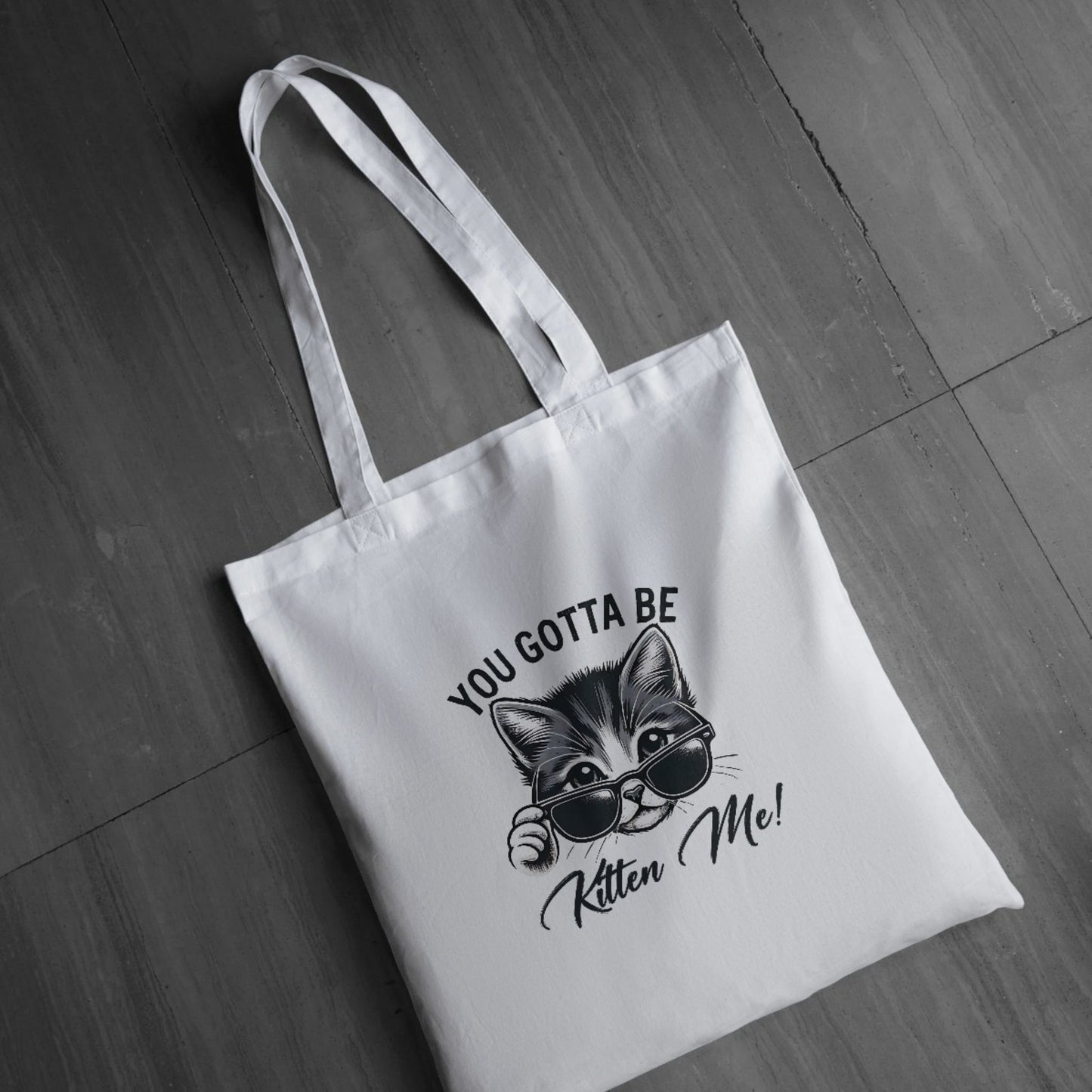 CosmiKraft "You Gotta Be Kitten Me!" Cool Cat Tote Bag – For the Pun-Loving Rebels